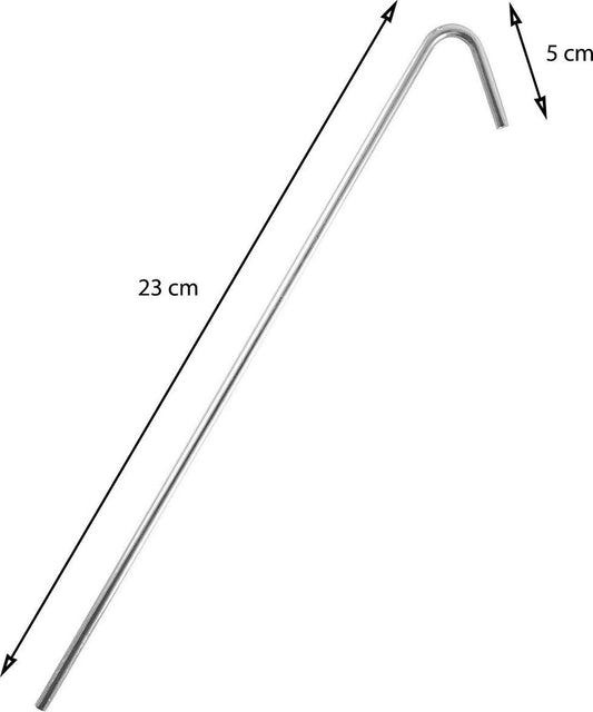 Stalen Tentharingen Set - 12 Stuks - 23 Cm | Staal | Opzetten Tent | Tentspijkers | Tentspijker | Haringen | Tentharing | Haring | Camping | Kamperen