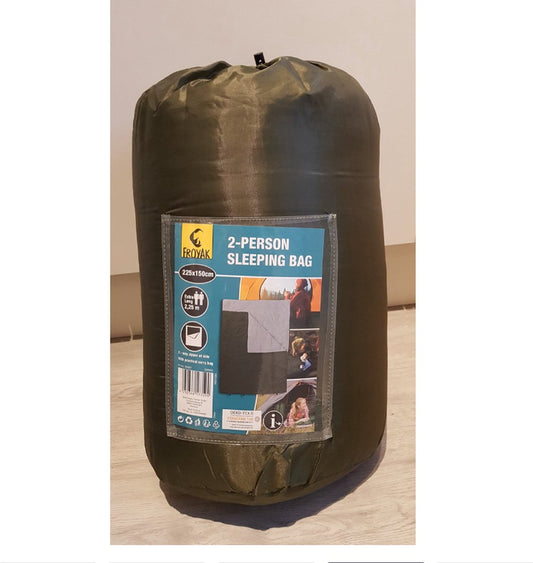Froyak - 2-persoons Slaapzak - XXL - Groen - 225 X 150 Cm