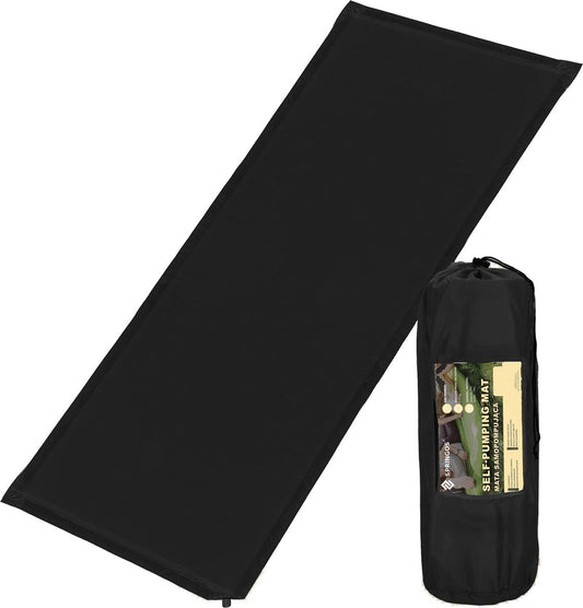 Springos Slaapmat | Zelfopblazend | 180 Cm | Inclusief Hoes | Zwart