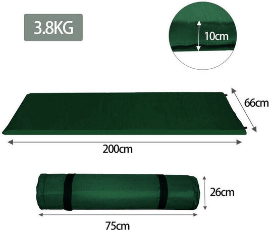 HikeMeister- Slaapmat - 200x 66 X 10 Cm - Zelfopblazend - 1 Persoons - Groen