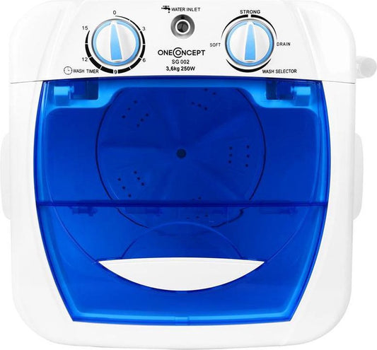 OneConcept SG002 Mini-Waschmaschine Voor 2,8 Kg - 250W Wasvermogen - 2 Programma's - Waterdicht - Wit