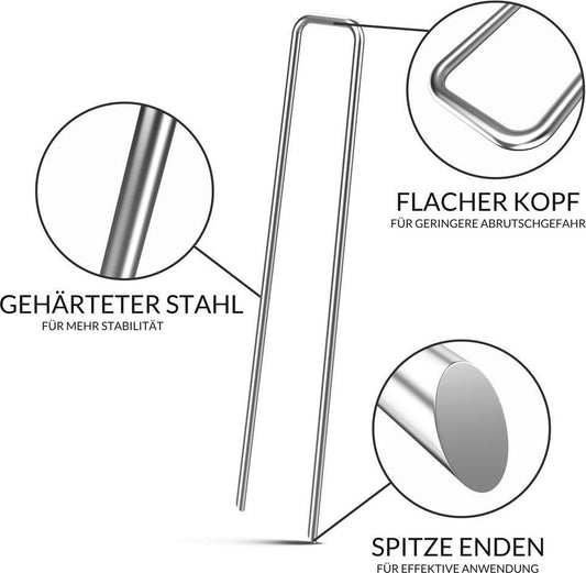 Gardebruk Haringen Set Van 100 Gegalvaniseerd Staal LxØ 150x2,7mm