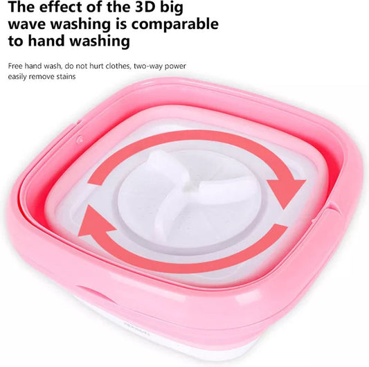 Mini Wasmachine - Camping Wasmachine - Roze - Opvouwbare Wasmachine - Handwasmachine - Fruitwasser - Kampeer Wasmachine