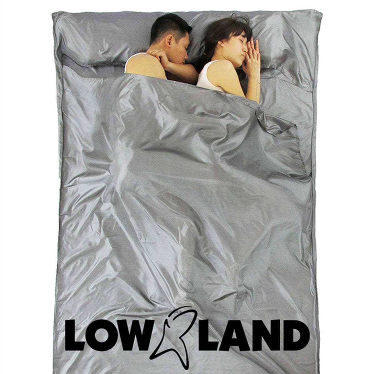 LOWLAND OUTDOOR® Lakenzak - 100% Zijde - 2 Persoons - 220x160cm - 255 Gram