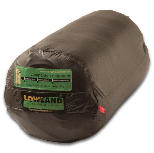LOWLAND OUTDOOR® Donzen Slaapzak - Companion Economy - 210x80 Cm - Rood