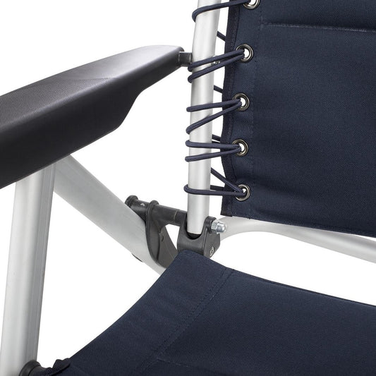 Campart Campingstoel CH-0592 - Opvouwbaar Met Hoofdsteun - 7 Verstelbare Standen - Lichtgewicht - Blauw