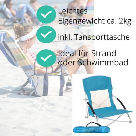 JEMIDI Lichtgewicht Inklapbare Draagbare Strandstoel - Opvouwbare Campingstoel Met Draagtas - Ademend En Comfortabel