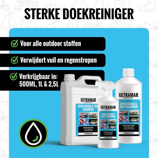 Ultramar - Reiniger Sprayhood & Tent Shampoo 500 Ml - Tentdoekreiniger Voor Bootkap, Tent, Cabriodak