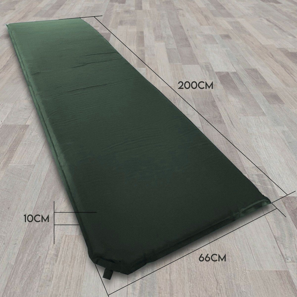 HikeMeister- Slaapmat - 200x 66 X 10 Cm - Zelfopblazend - 1 Persoons - Groen