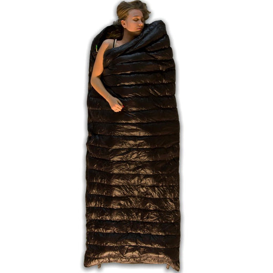 LOWLAND OUTDOOR® Ultra Compact Blanket - Donzen Slaapzak - Gewicht 495g - 210x80 Cm - Comfort Temperatuur +8°C