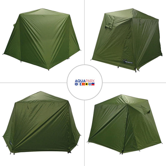 FisherPro WildLand Tent –comfortabele Vistent – Handige Strandtent – Compacte Festival Tent - Uitbreid Mogelijkheden Met Stormcover - Geschikt Voor 2 Personen
