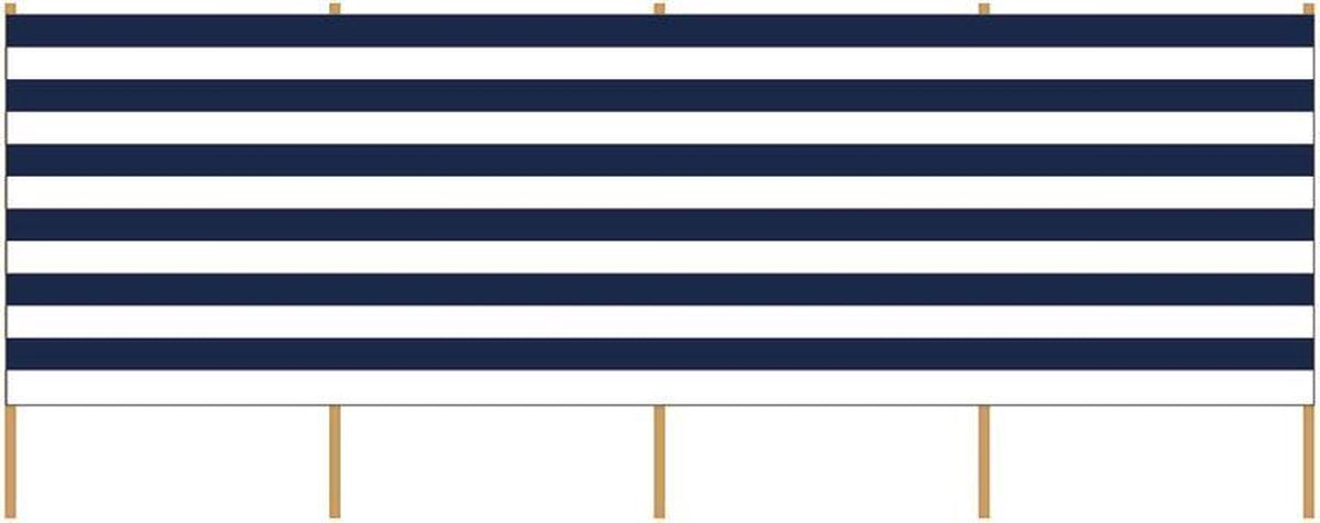 Strand/camping Windscherm Gestreept Wit/blauw 3 Meter X 120 Cm - Beschutting/schermen Voor Op Het Strand/de Camping
