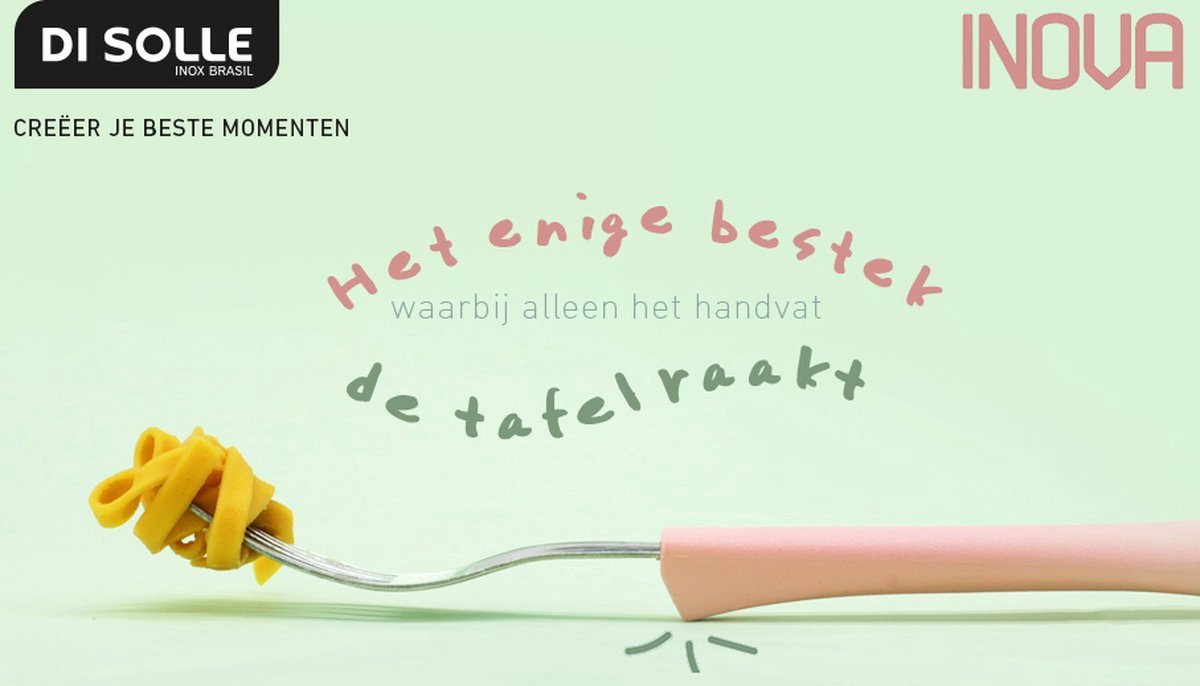 Di Solle Inova D - 6 Persoons Bestekset - Handige Opbergbak Met Raspdeksel - 26 Delig - Baby Pink