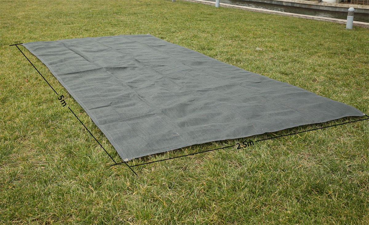 Voortent Tapijt, Antraciet 2,50 X 5,00 Meter; Luifeltapijt, Tenttapijt, Voortentbodem, Luifelvloer, Voortenttapijt, 500x250cm Water En Vuil Doorlatend - Multistrobe