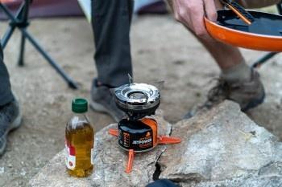 Jetboil Gasblik Jetpower Fuel 100 Gram Staal Zwart/oranje