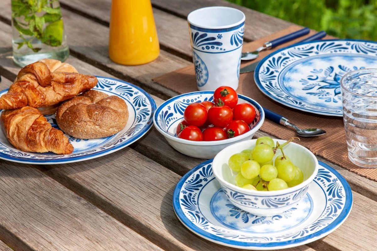 Bo-Camp - Servies - Campingbord - 16-Delig - Old Dutch - Blauw Servies