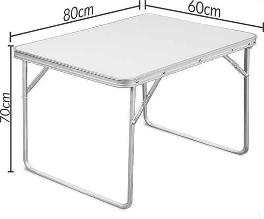 Merkloos Aluminium Inklapbare Tuintafel - Campingtafel - 80x60x68 Cm