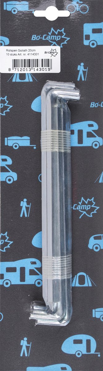 Bo-Camp Tentharing / Rotspen - Goliath - 10 Stuks X 20 Cm - Gegalvaniseerd Staal