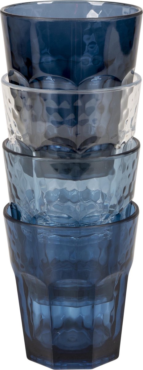 Bo-Camp 200 Ml - Mix & Match - 4 Stuks - 200 Ml - Blauw - Campingglas
