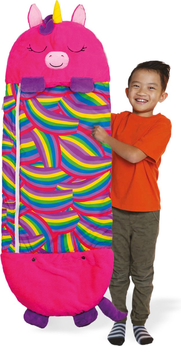 Mediashop Happy Nappers Kinderslaapzak - 2-in-1 Zachte Knuffel En Zomerslaapzak - Roze Eenhoorn Motief Voor Kinderen Van 3 Tot 6 Jaar