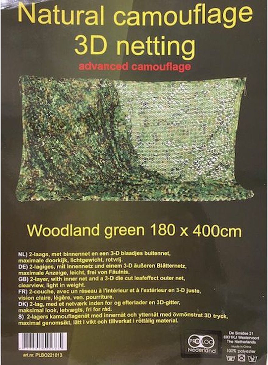 Camouflagenet 4 Meter Proloo. Hoogte 1,80x Lengte 4mtr - Camonet - Tuinnet - Schaduwdoek