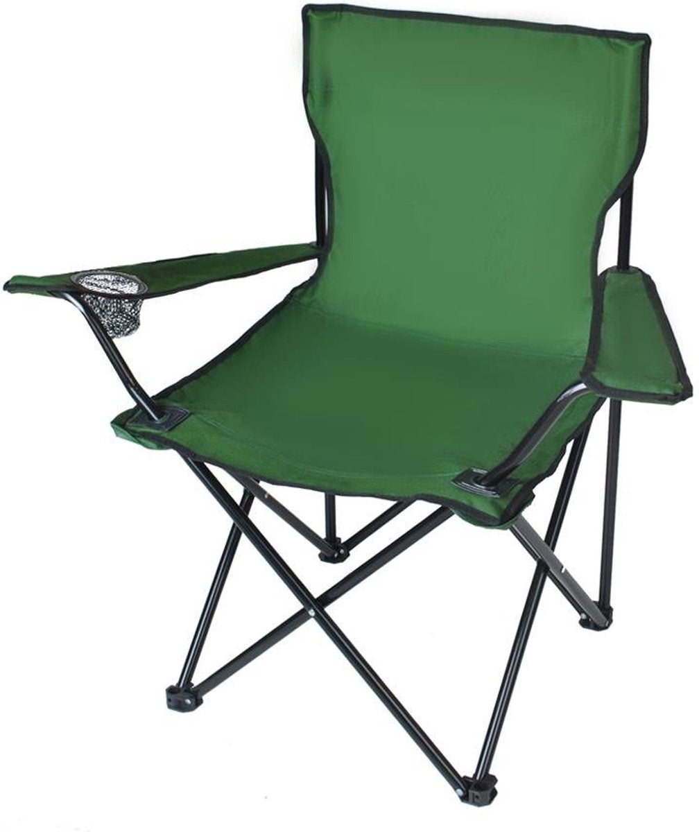  Campingstoel - Inklapbaar Visstoel - Vouwstoel - Comfortabel - Opvouwbaar Stoel - Max. 120 KG - Groen - Rheme