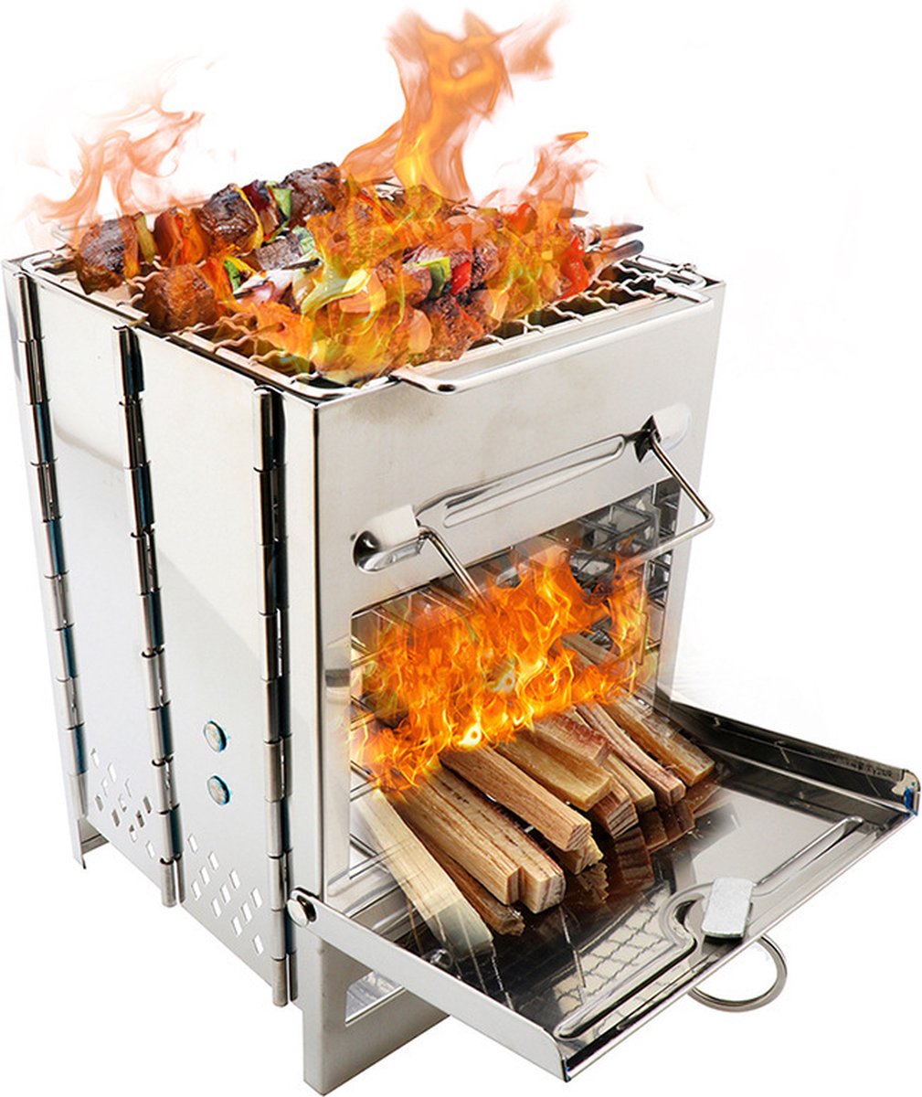  House Of Husk Draagbaar Houtkachel Voor Kamperen - Klein Camping Oven - Kampeer Kachel - Camping Kooktoestel - Camping Accessoires