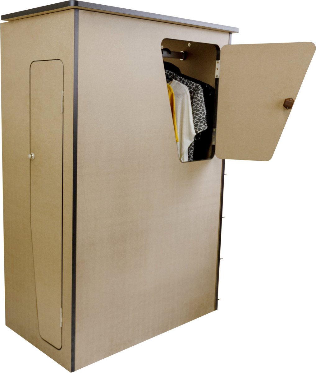  Camper Keuken MDF - Linkerkant EU - Inclusief Kledingstang + Wijnrek - Onbewerkt - Inbouw Kasten Inrichting Kampeerauto Caravan