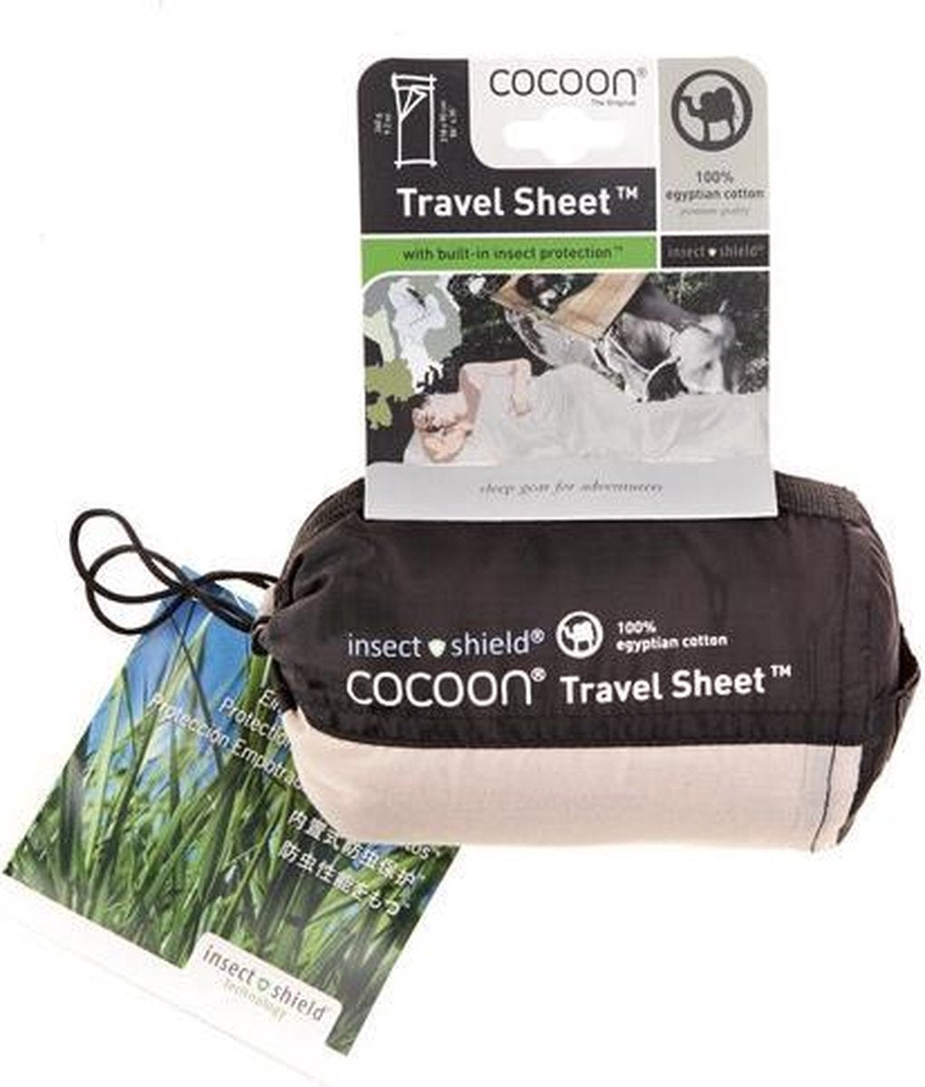  Cocoon TravelSheet - Lakenzak - Egyptisch Katoen - Beige
