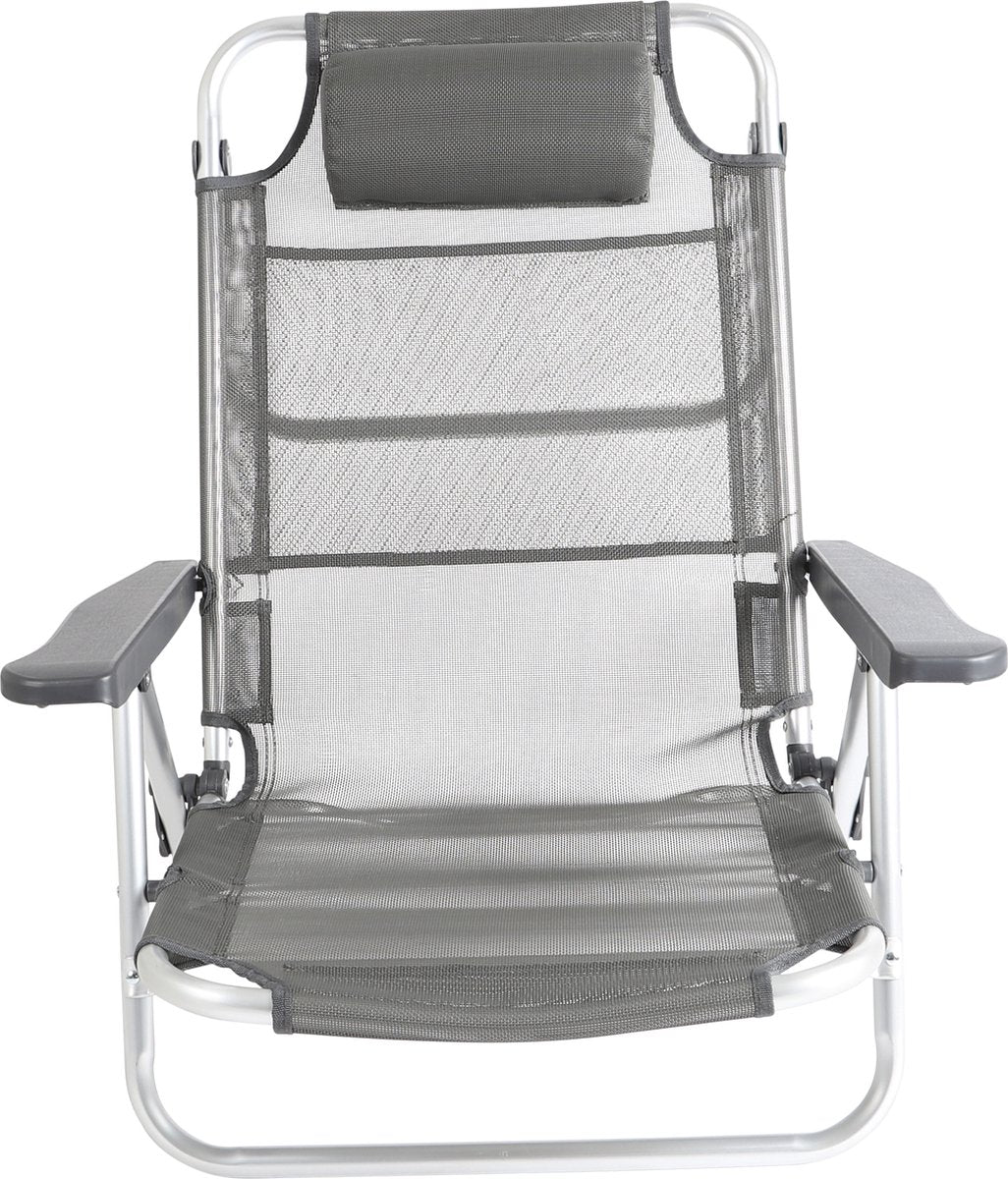  Bo-Camp Beach Chair - Monaco - Aluminium - Grijs