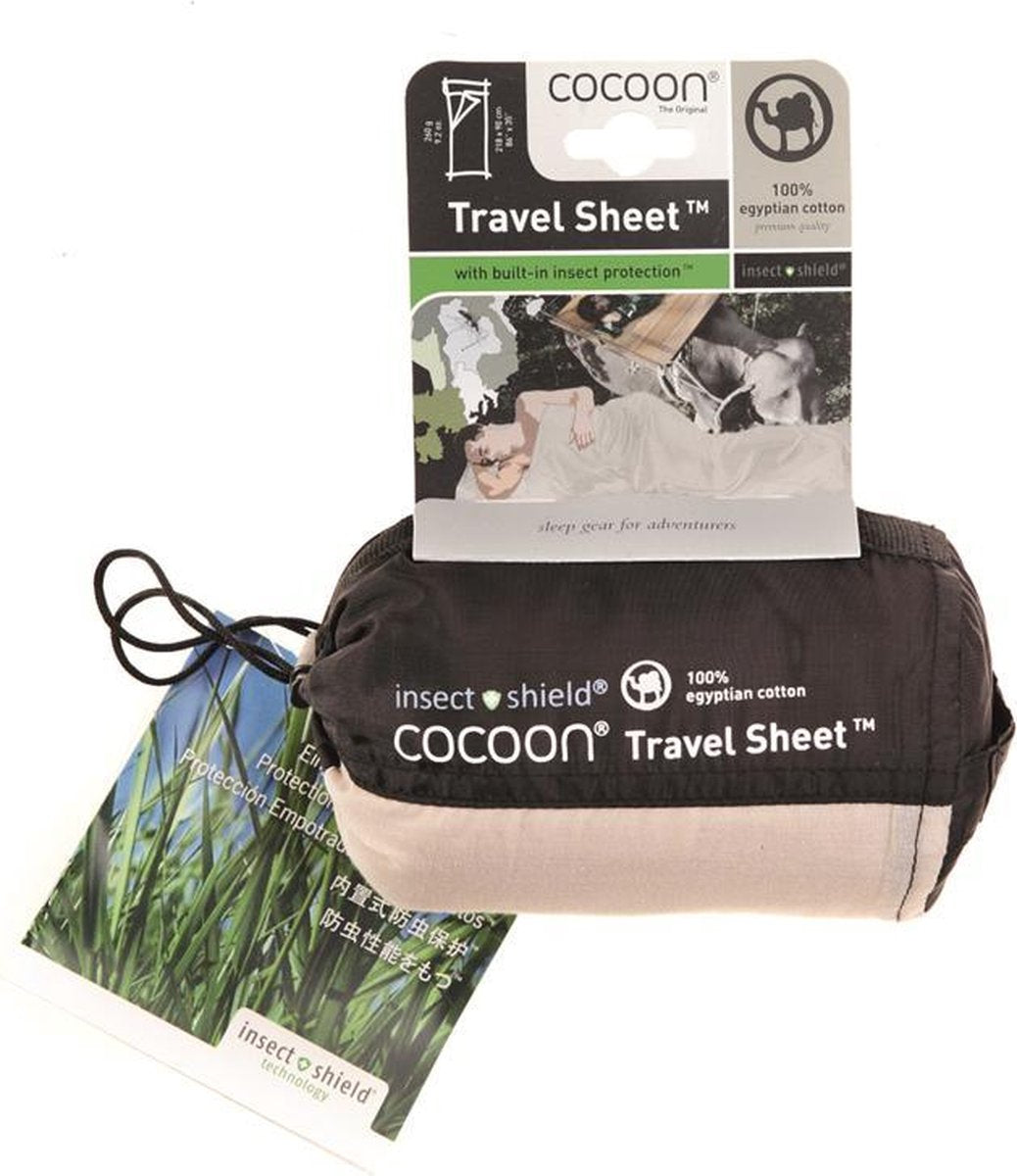  Cocoon TravelSheet - Lakenzak - Egyptisch Katoen - Beige