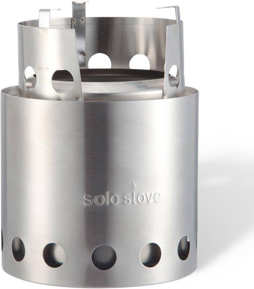  Solo Stove Lite Draagbare Kooktoestel. Geen Vloeibare Brandstof Nodig. Krachtige Efficiënte Houtverbranding En Weinig Rook. Voor 1-2 Personen, 304 Roestvrijstaal, Compact ⌀ 10,8 Cm, Hoogte 14,5 Cm, 255g.