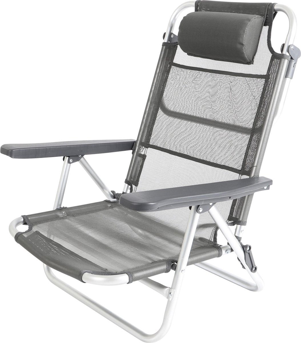  Bo-Camp Beach Chair - Monaco - Aluminium - Grijs