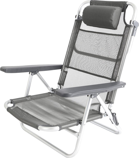  Bo-Camp Beach Chair - Monaco - Aluminium - Grijs
