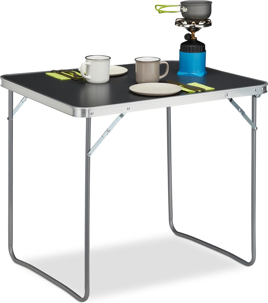  Relaxdays Campingtafel Inklapbaar - Aluminium Klaptafel - Vouwtafel Camping - Koffermodel