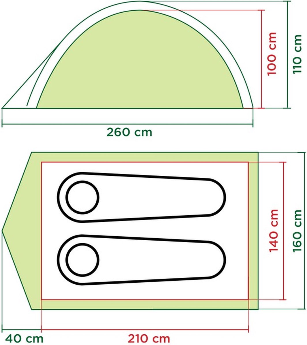  Coleman Darwin 2 Koepeltent - 2-Persoons - Groen