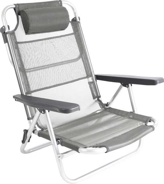  Bo-Camp Beach Chair - Monaco - Aluminium - Grijs