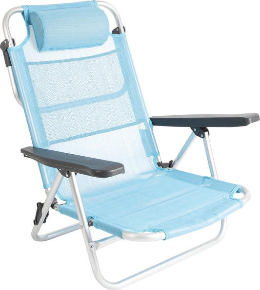  Bo-Camp Beach Chair - Monaco - Aluminium - Blauw