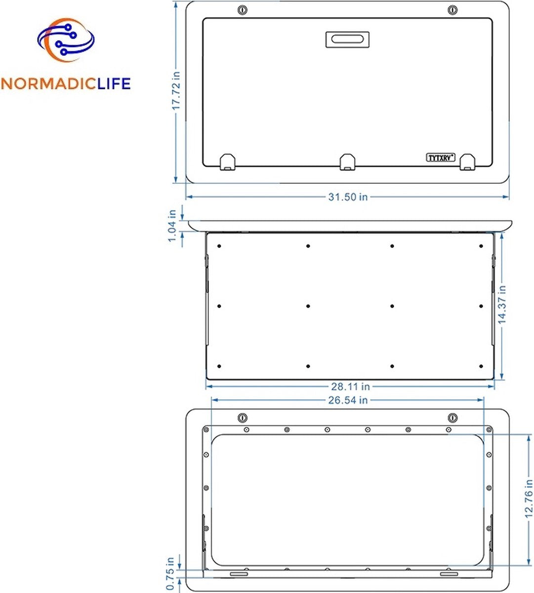 Merkloos NormadicLife® - Outdoor – Opklapbare Tafel - Eettafel – Tafel Voor Buitenkeuken - Caravan – Camper – Picknicktafel - Ingebouwd Ledlicht – Wit