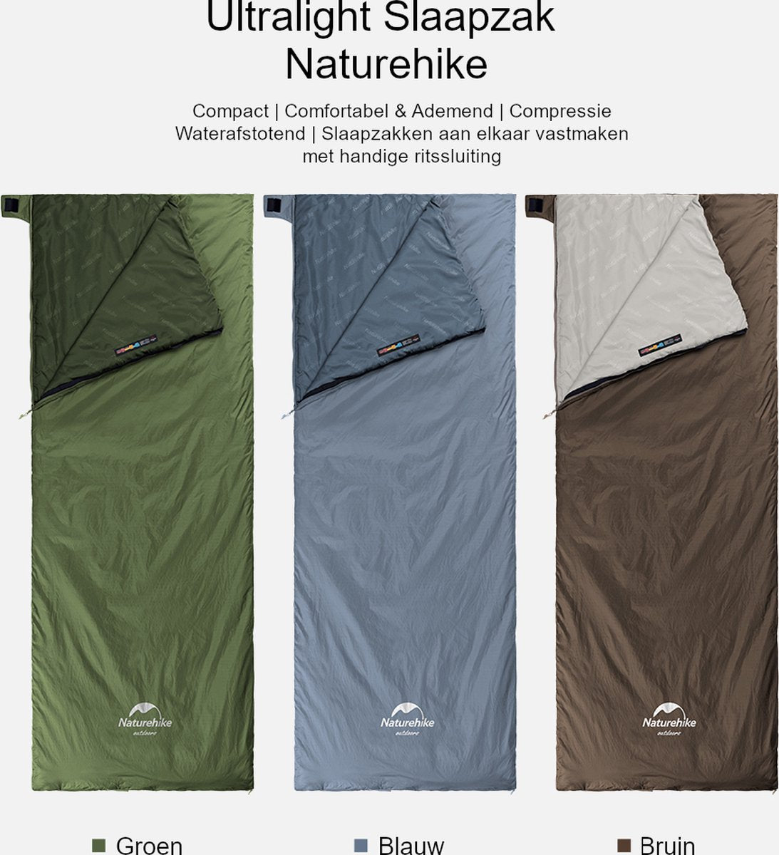  Naturehike® Slaapzak - Lichtgewicht - 205*85cm - Compact - Waterdicht - 3 Seizoenen Slaapzak Lente, Zomer &amp; Herfst - Outdoor - Slaapzakken Volwassen &amp; Kinderen