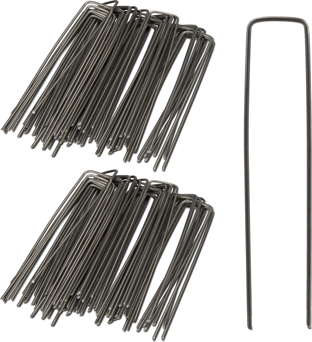  Relaxdays 100x Gronddoekpen - Grondanker - Haring - Gronddoekhaak - Grondhaken - 2mm