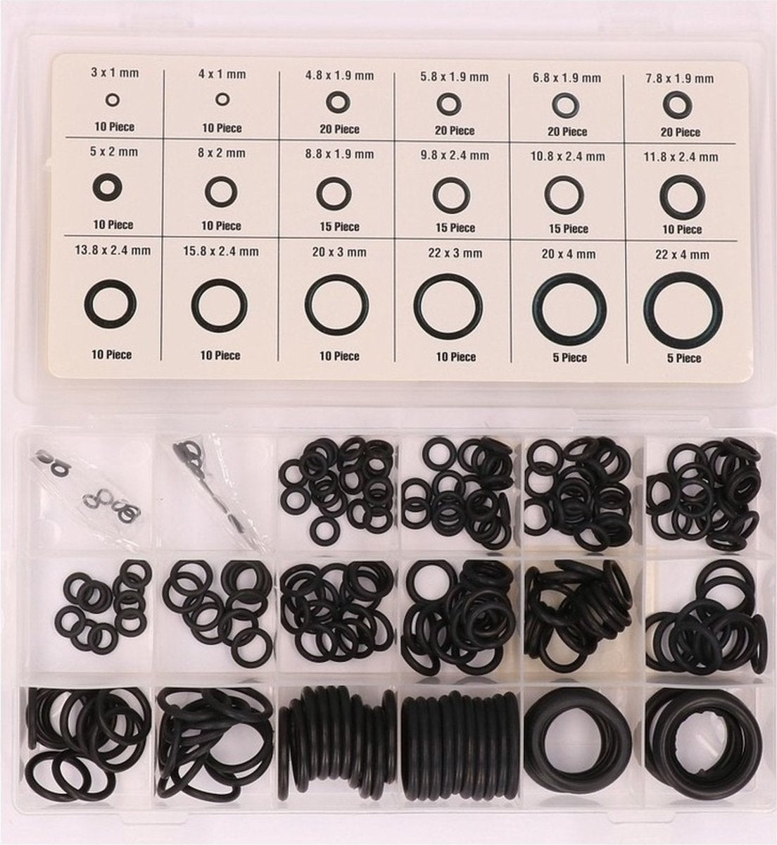Benson O-ringen Set 450-delige Doos - Rubberen Ringetjes Set - Afsluitringetjes Set