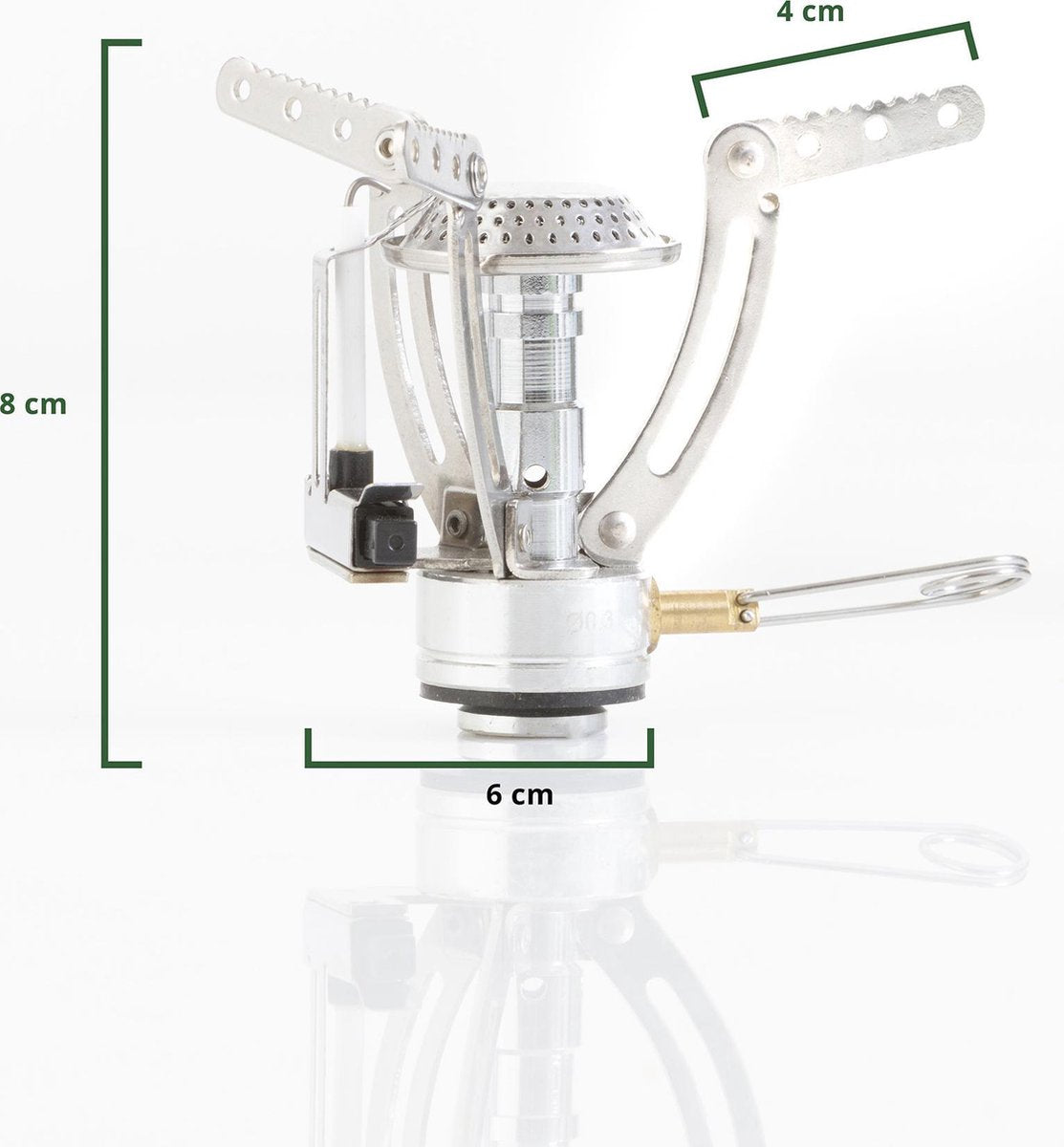 MacGyver Gasbrander Mini RVS - Camping Kookstel - Kookbrander - 10 Cm - Elektronische Ontsteking
