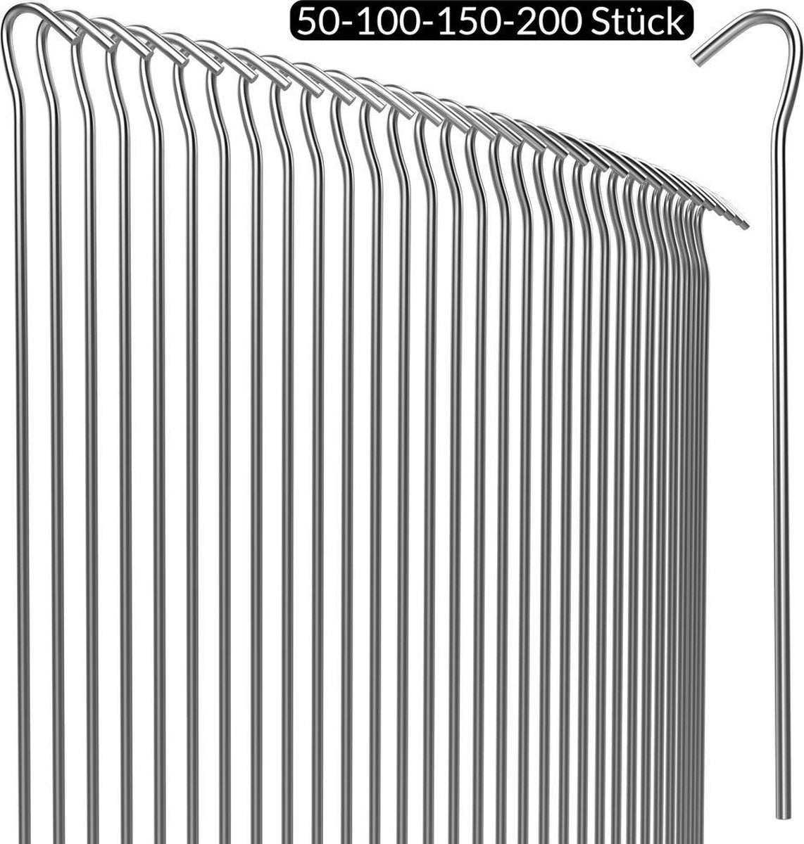  Gardebruk Haringen Set Van 100 Gegalvaniseerd Staal LxØ 200x3,5mm