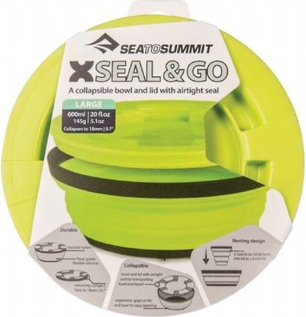  Sea To Summit X-Seal &amp; Go Campingservies Inklapbaar - Schaal - Large - Lime