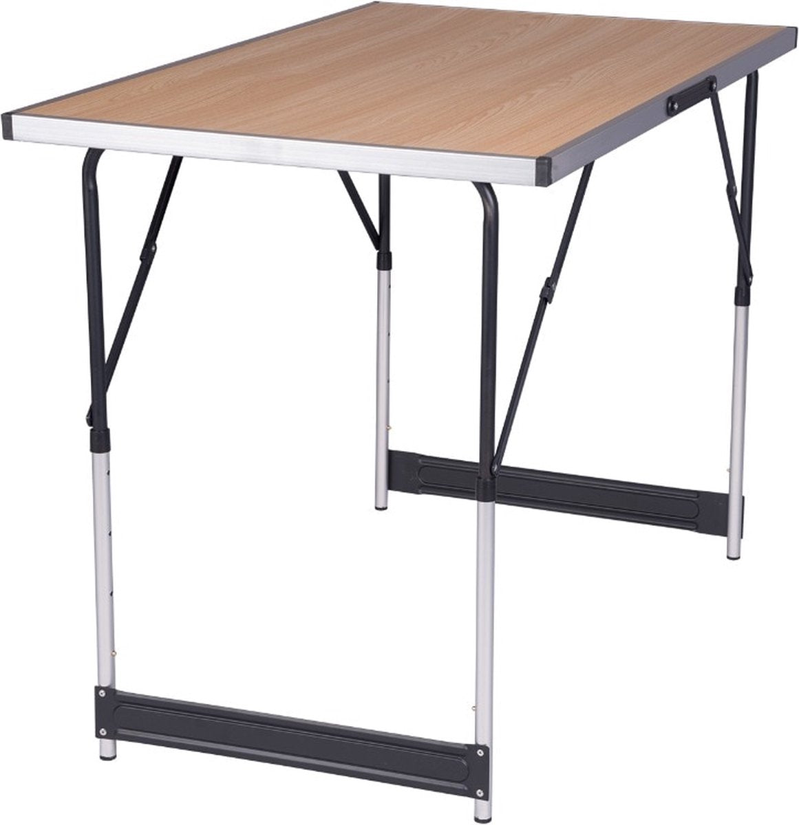  Kamyra® Campingtafel Inklapbaar - Kampeertafel, Partytafel - Opvouwbaar, Lichtgewicht &amp; In Hoogte Verstelbaar - Aluminium/Hout