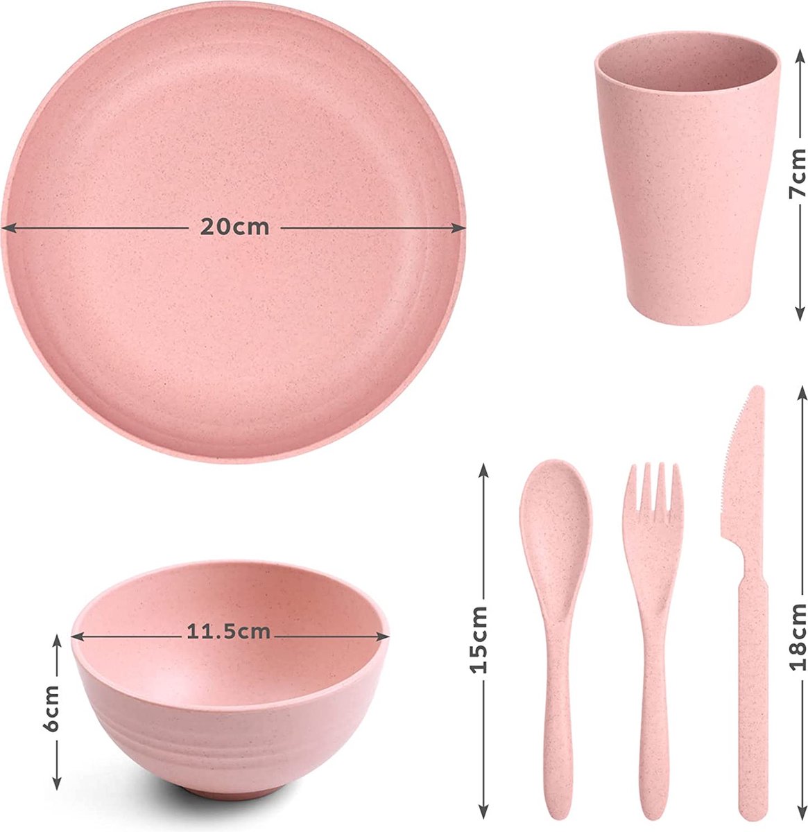 Merkloos Camping Tuin Servies 25 Delig - Modern BBQ Servies Voor 4 Pers, Leuk Cadeautip Met 2 Extra Bordjes