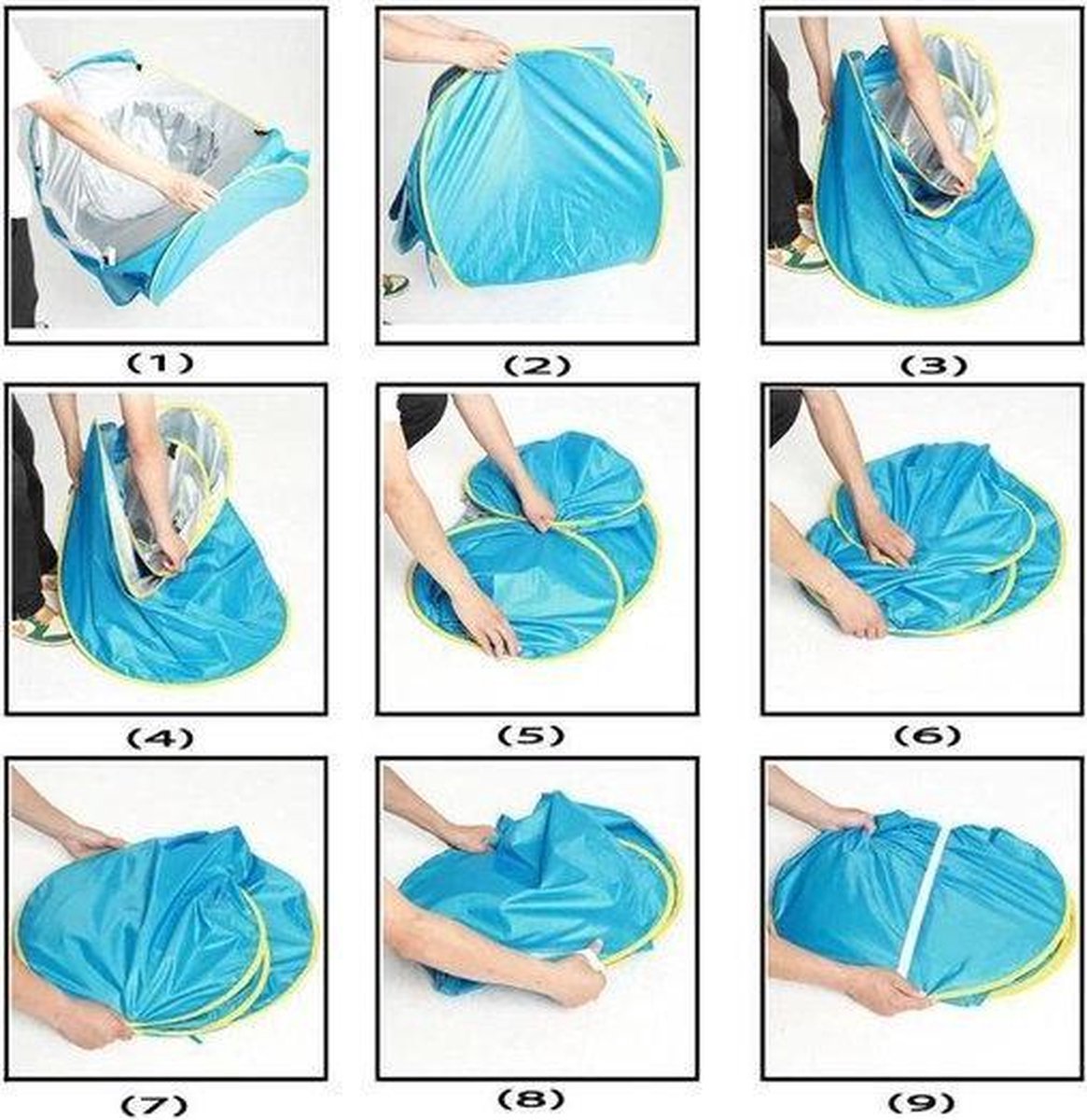 Merkloos Strand Tent Met Zwembad - Roze - UPF 50+ UV Werend - Waterdicht - Pop Up - Baby &amp; Kind