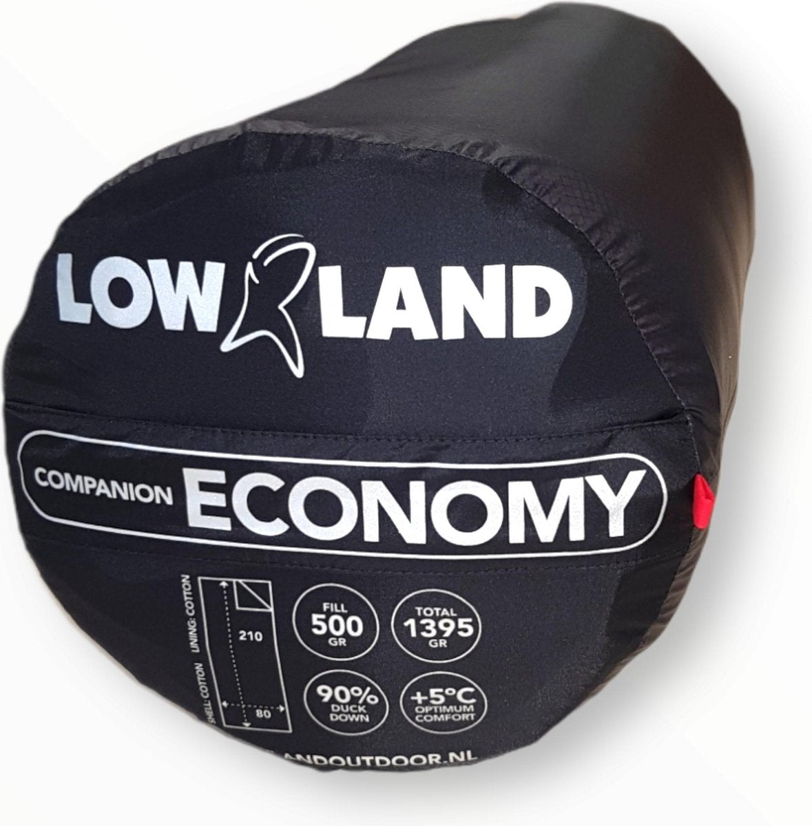 LOWLAND OUTDOOR® Donzen Slaapzak - Companion Economy - 210x80 Cm - Rood