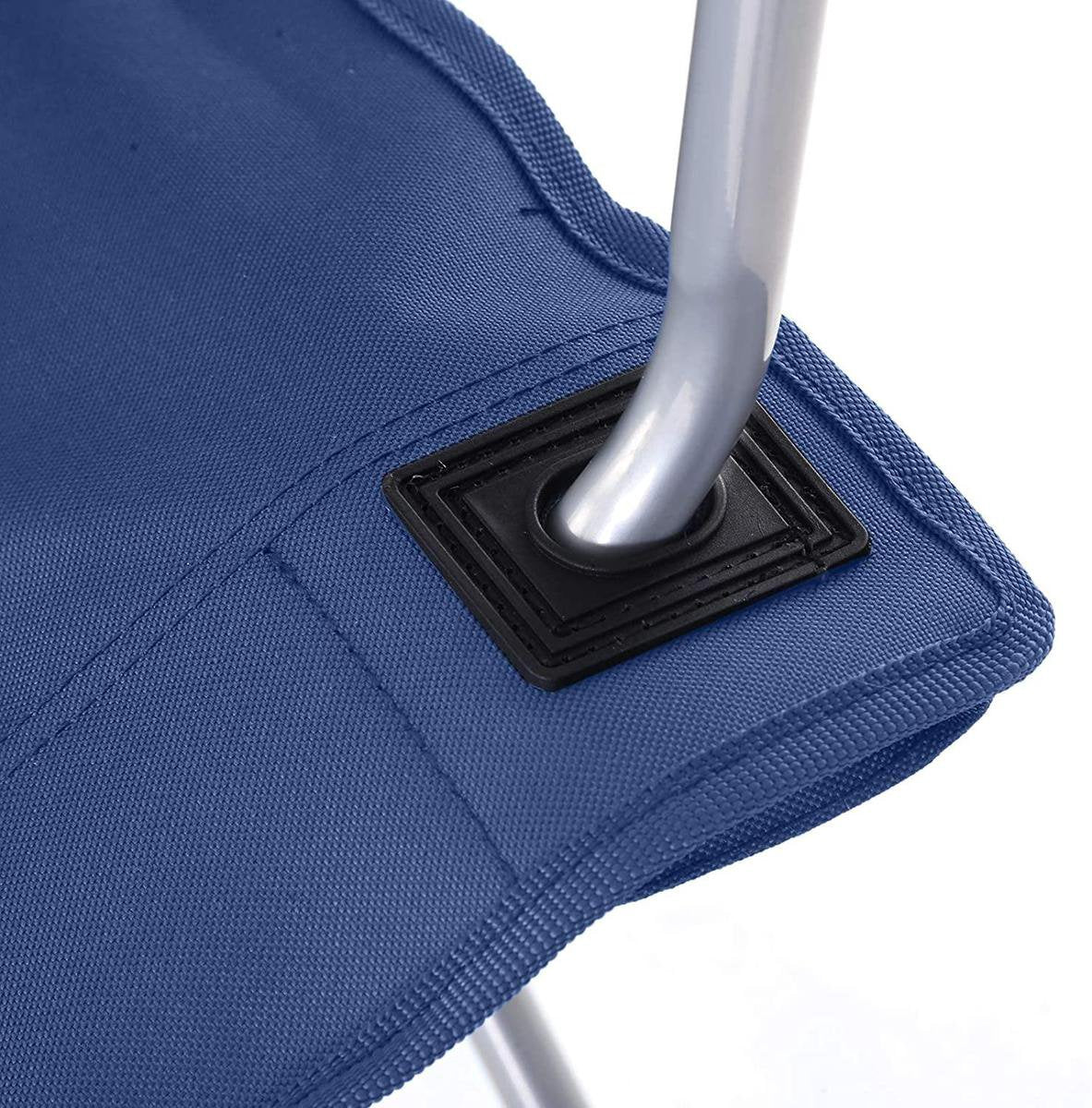  Set Van 2 Opvouwbare Campingstoelen, Klapstoelen Voor Buiten, Comfortabel, Met Armleuningen En Bekerhouders, Stabiel Frame, Draagvermogen 120 Kg - Blauw